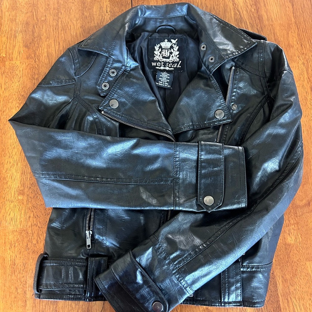 Wet Seal Black Faux Leather Jacket